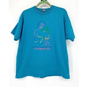 Vtg John Lennon The Hug Graphic T-Shirt 90s Beatles  Tee Blue XL single stitch